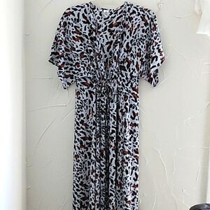 Animal Print Maxi Swim Cover Up Size‎ 2X-3X Tie Waist Mob Wife
